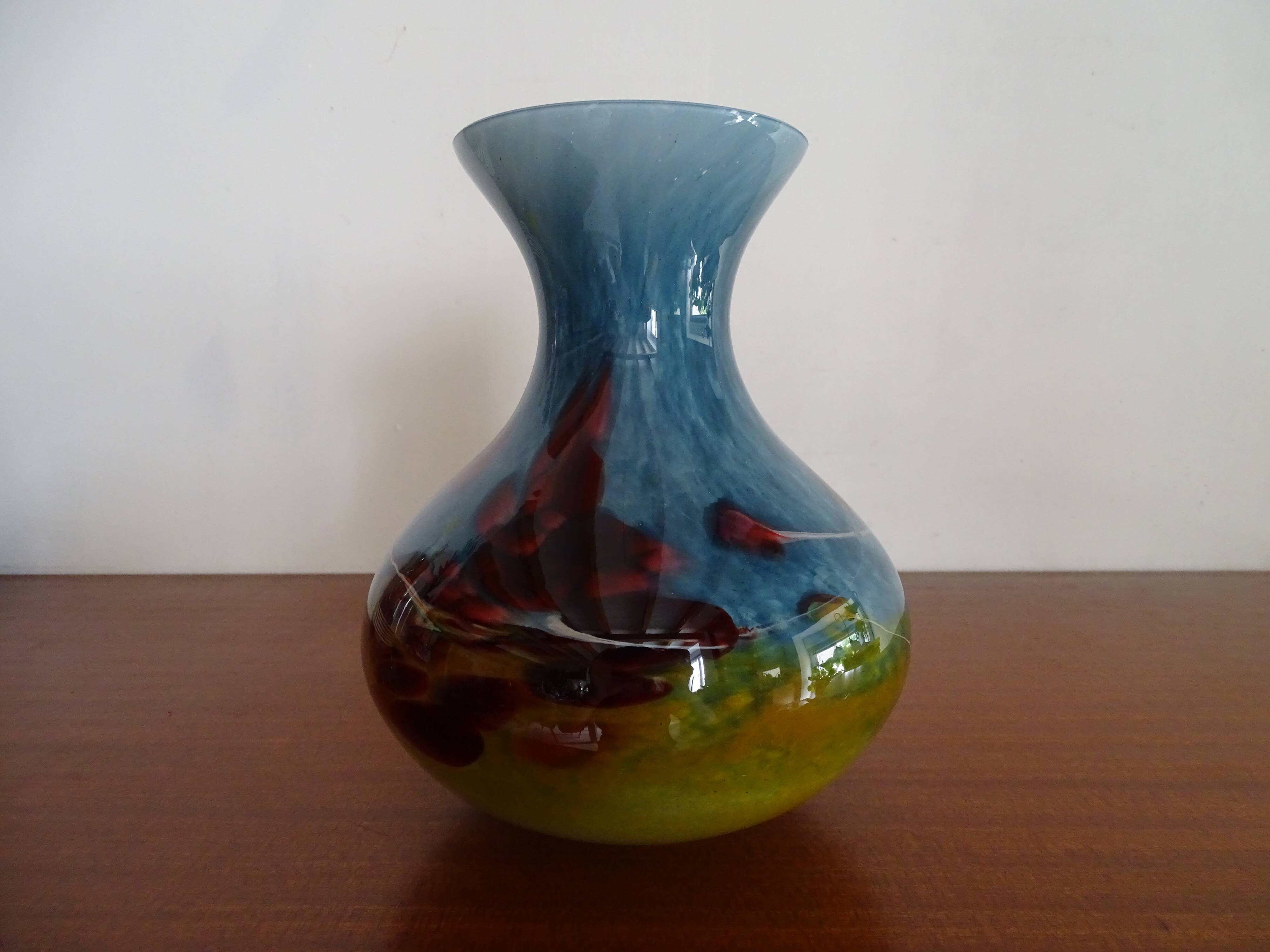 LA ROCHERE crystal vase, multi-layered blown glass, 20th century, labeled