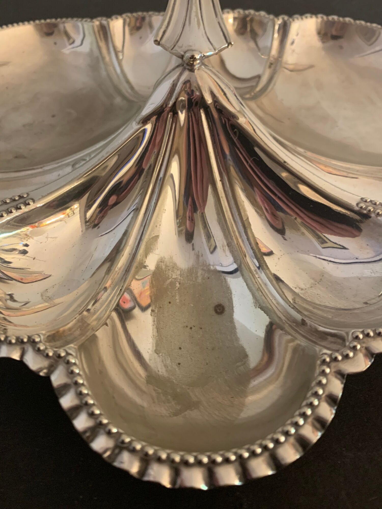 Walker Silver Metal Aperitif Dish - Sheffield Hall England Art Deco 1920