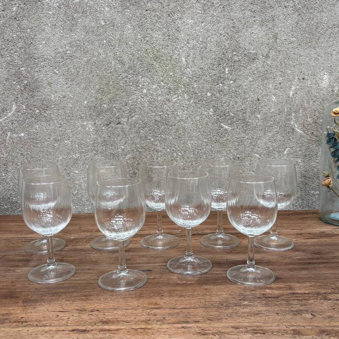 Set of stemmed wine glasses