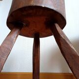 Pair of Brutalist wooden stools, circa 1960