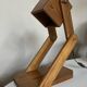 Lampe cocotte articulée en bois de pin 1970
