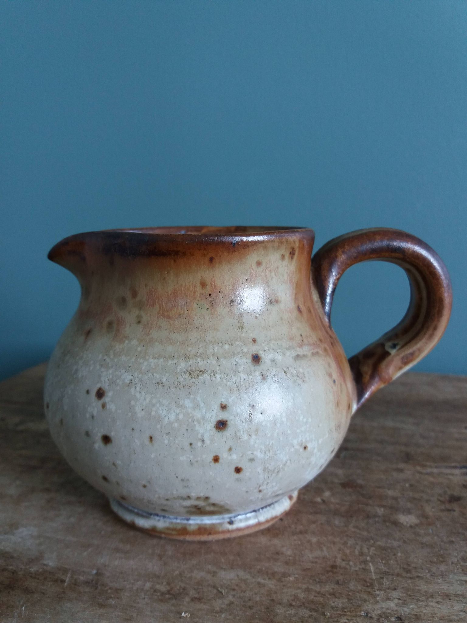 Milk jug, stoneware pitcher from Puisaye, Jean-Pierre Prud'homme