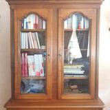 2-part cherry wood bookcase