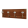 Wall-mounted coat rack with 4 ceramic hooks in blue and white, vintage style.