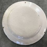 Old plate in auvillar earthenware, floral painting decoration, 19th century