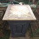 Patinated wooden base for a Medici vase or statue.