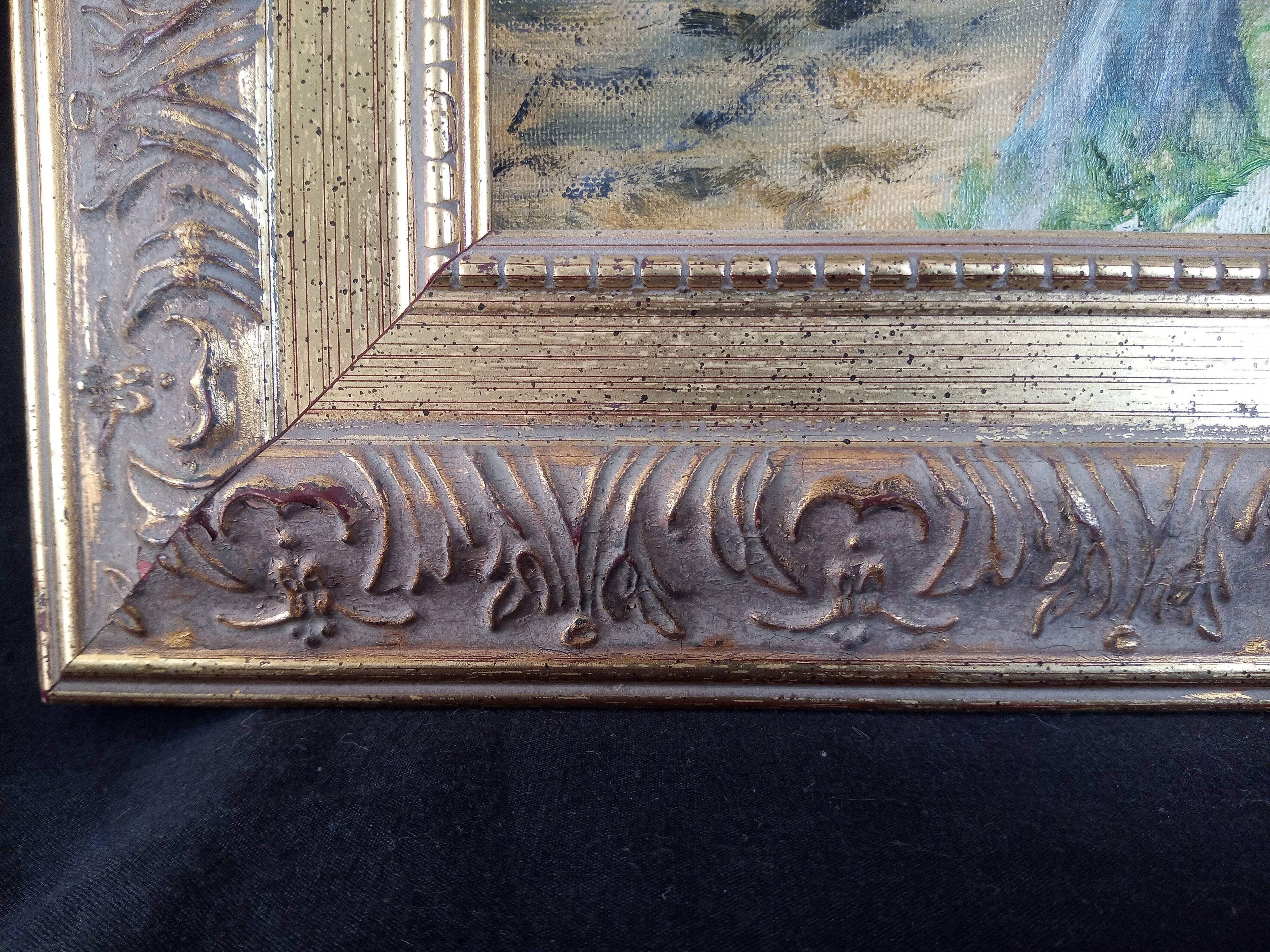 Impressionist oil on panel, spring landscape, signed, framed