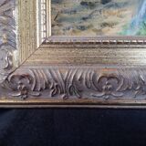 Impressionist oil on panel, spring landscape, signed, framed