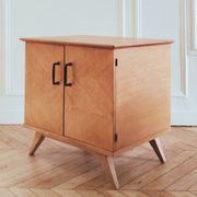 Meuble à vinyles vintage rénové, années 60
