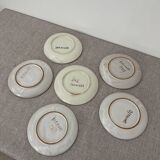 Service assiettes en céramique italienne signé Desimone Italy decor poisson années 60 vintage