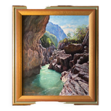 HST painting "Grand canyon of the Verdon Gorges" signed Lecompte + frame