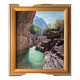 HST painting "Grand canyon of the Verdon Gorges" signed Lecompte + frame