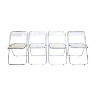 Suite of 4 Plia chairs by Giancarlo Piretti for castelli