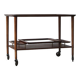 Italian Modern Mahogany Bar Cart with Serving Tray