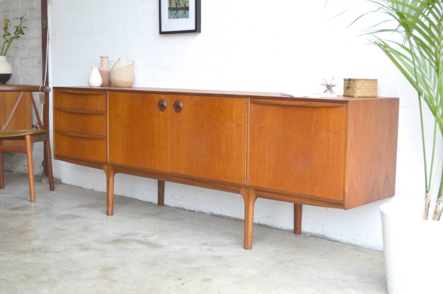 Vintage Scandinavian teak sideboard by McIntosh * 213 cm *