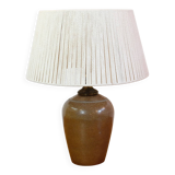Stoneware lamp with a cotton thread shade, 1970s.