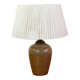Stoneware lamp with a cotton thread shade, 1970s.