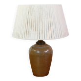 Stoneware lamp with a cotton thread shade, 1970s.
