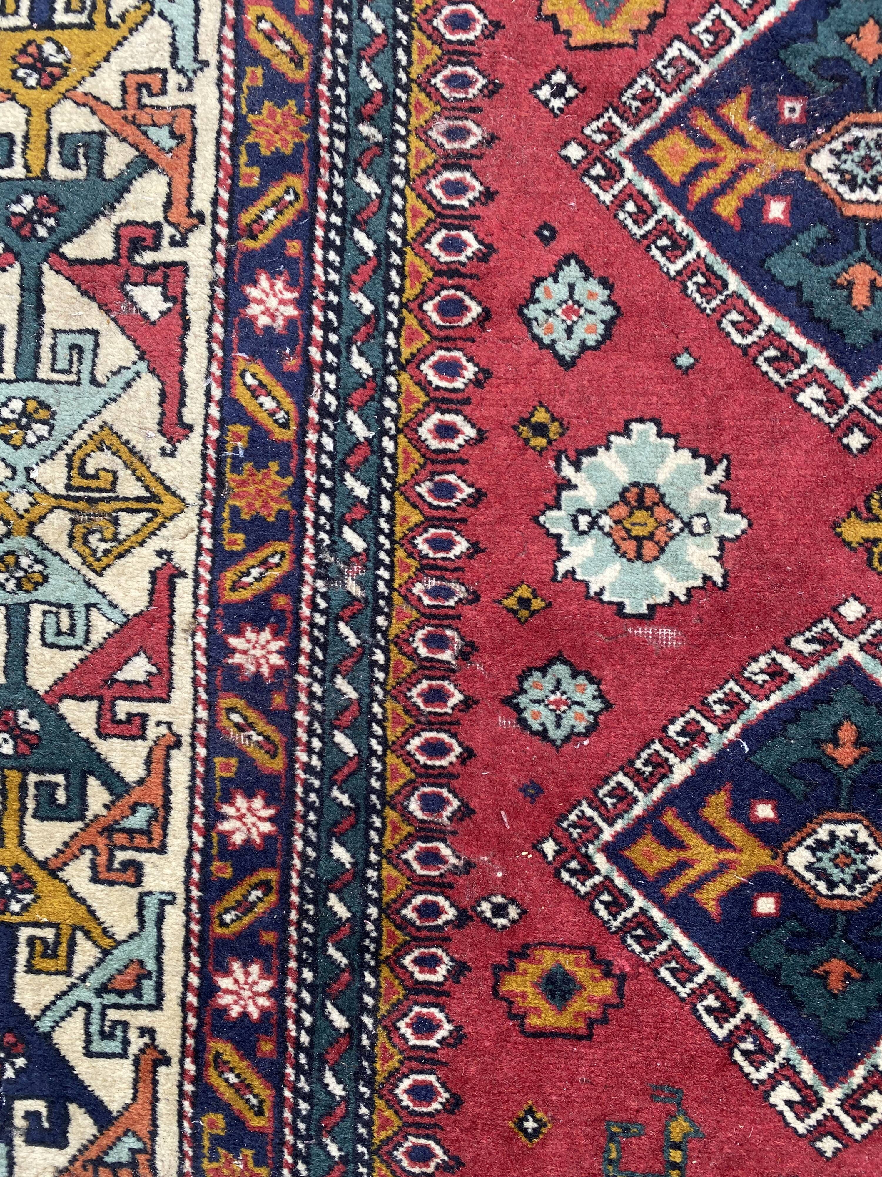 Nice large vintage carpet chirwan Azerbaijan handmade 234x310 cm