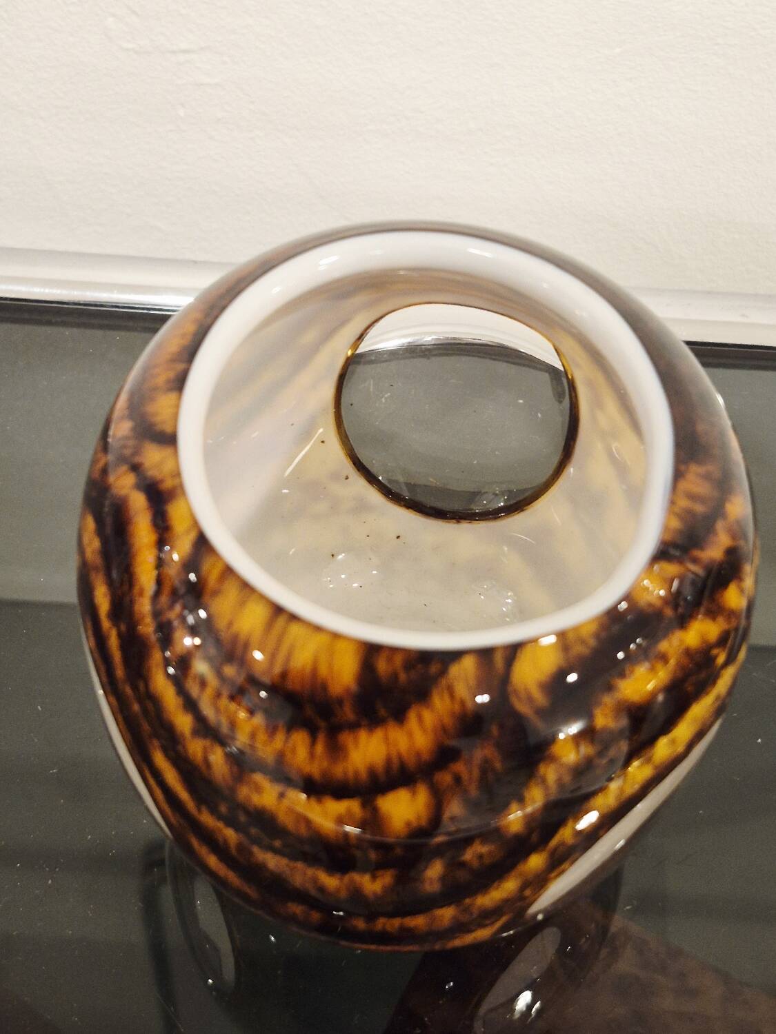 Vintage ovoid vase multi-layered Missoni Italy