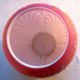 Art deco ball vase in pink opaline enamelled with flowers, 4 shells in relief
