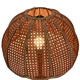 Lampe de table d’abat-jour de champignon en fausse toile de bambou, années 1960