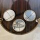 Vintage brass and dark wood serving trolley – 1960s