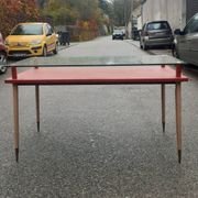 Vintage desk table with tapered legs