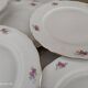 Dessert service 6 people 7 pieces porcelain Bavaria white decoration roses field flowers