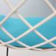 Diamond chair by Harry Bertoia in white & black metal and new blue seating