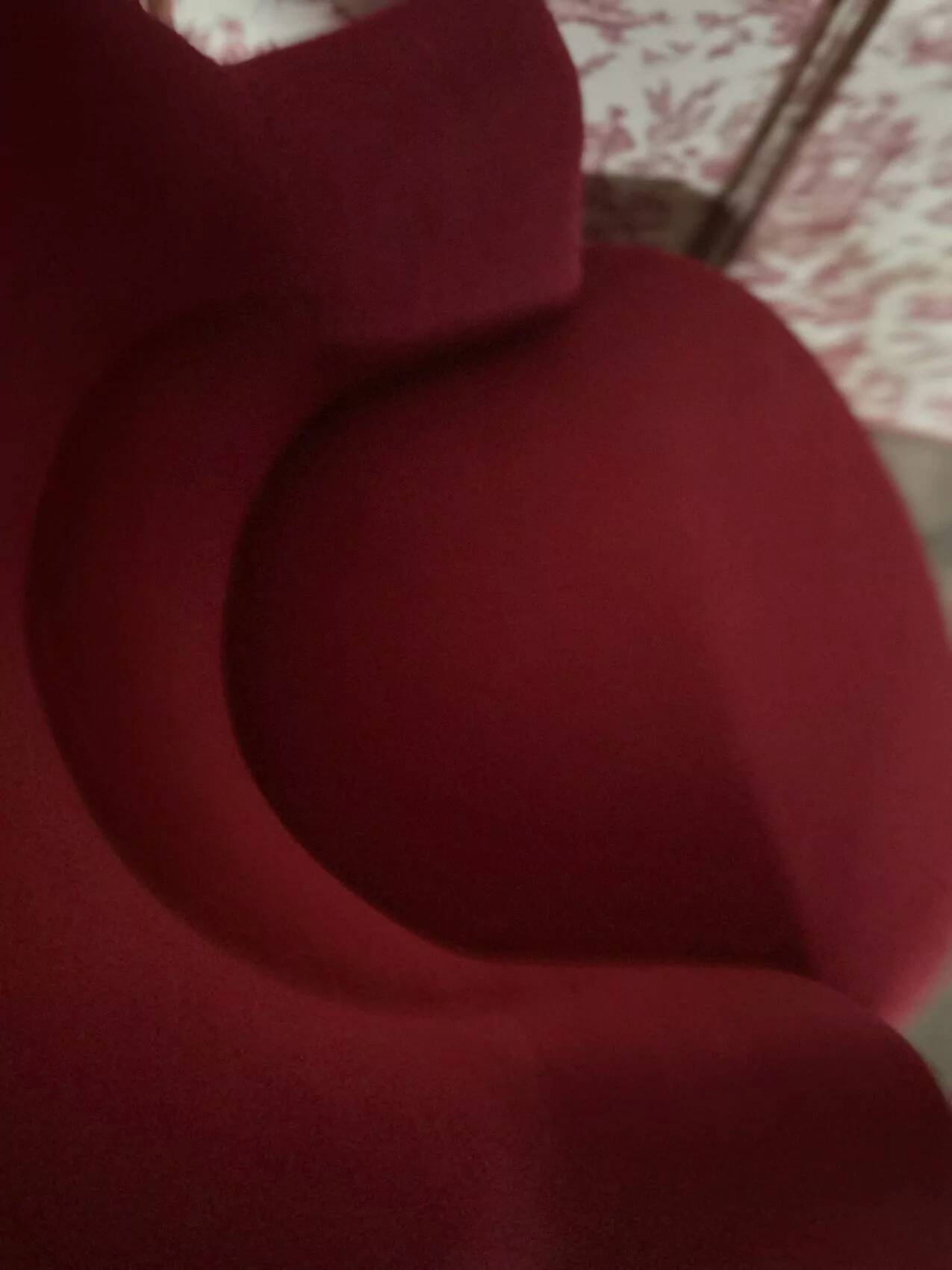 Napoleon III crapaud armchair in deep burgundy velvet