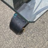 Wrought iron coffee table with glass top