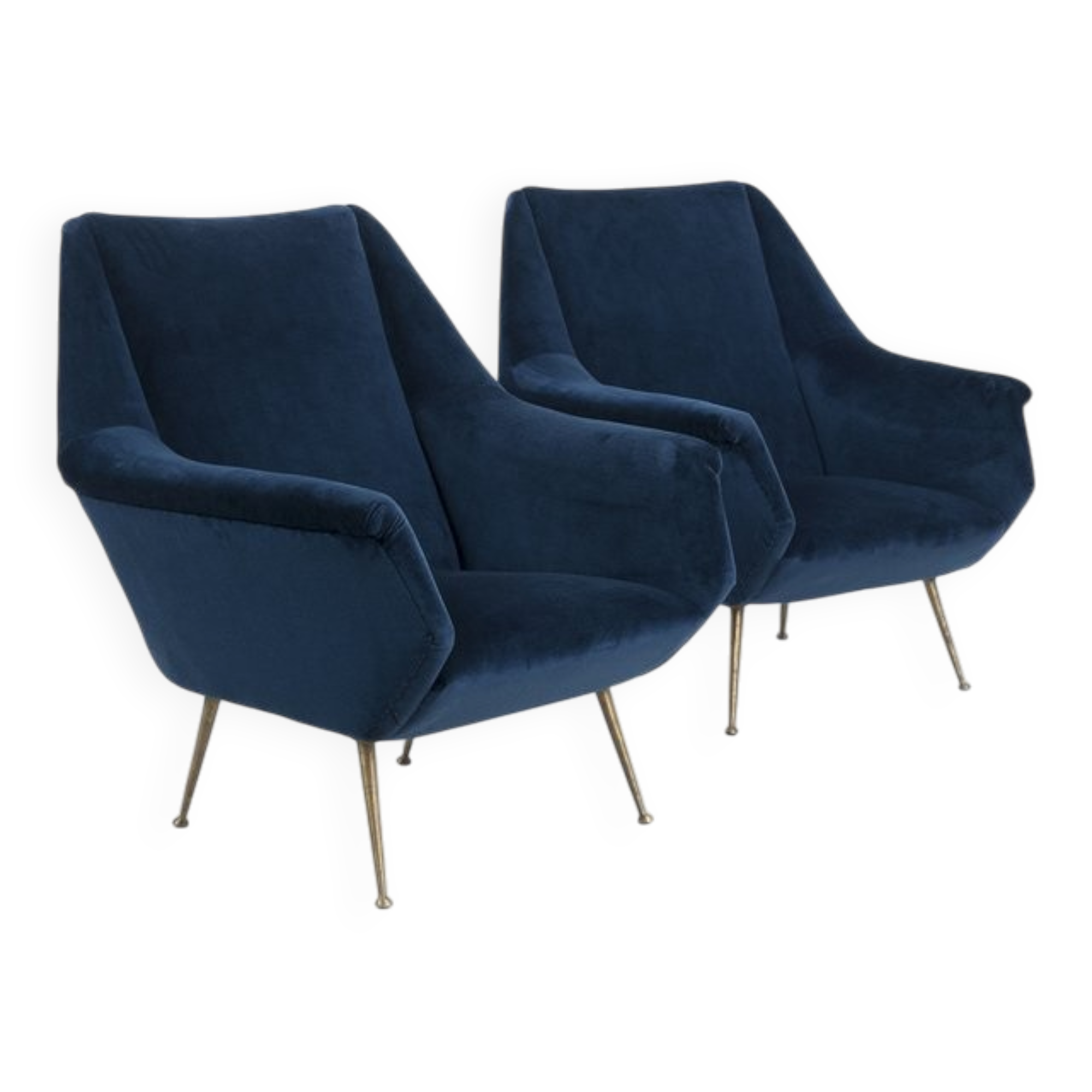 Ensemble de 2 fauteuils italiens bleu foncé