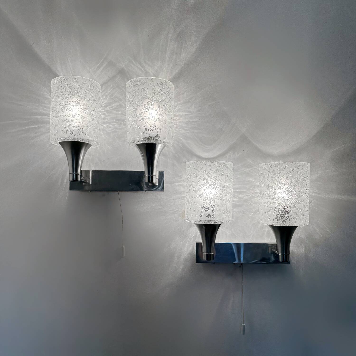 Space Age design wall lights by Doria Leuchten 70s (X2)