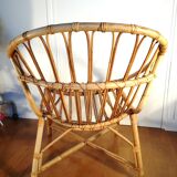 Fauteuil rotin coquille