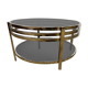Coffee table in chromed metal and smoked glass, 1970