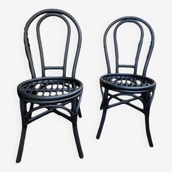 Duo of bamboo chairs