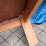 Vintage coffee table in solid elm from the 1970s.