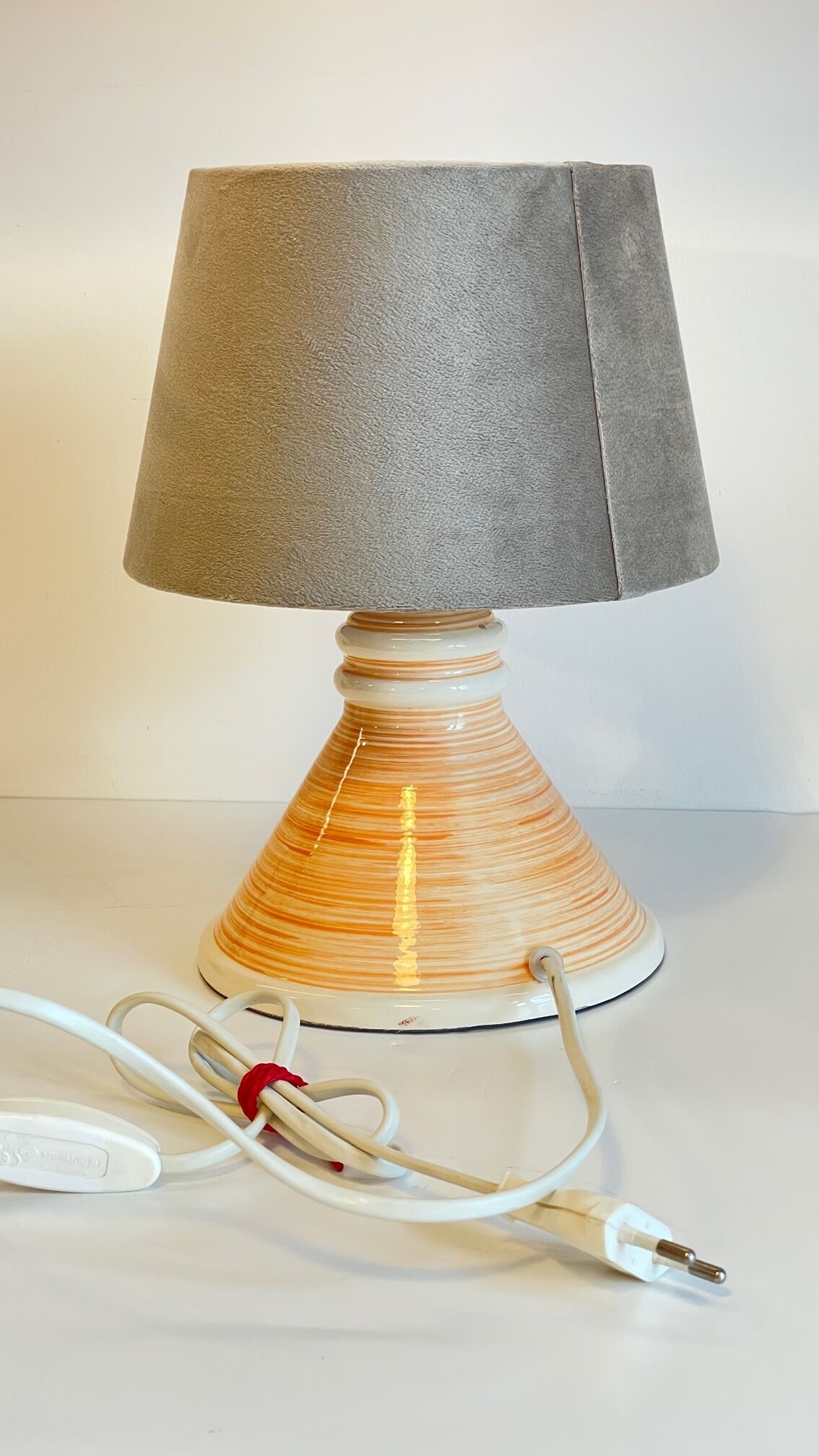 Geometric ceramic lamp by larec 80s