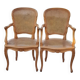 Paire de fauteuils cannés style Louis XV