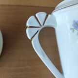 Porcelain sugar bowl with floral decoration