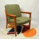 Fauteuil vintage vert boucle 1960 Scandinavian design