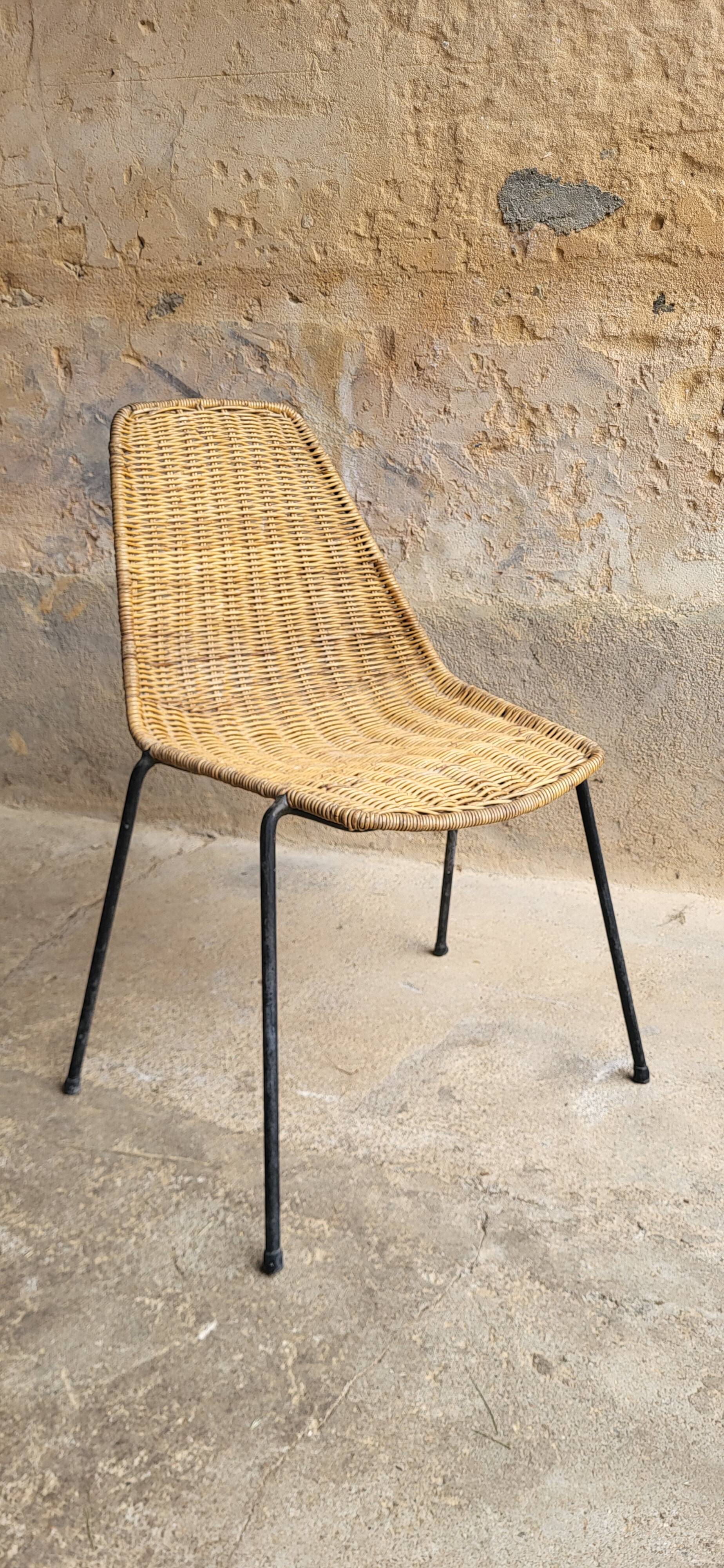 Chaises Basket en Osier par Gian Franco Legler, 1950s