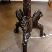 Antique floor lamp with lion motif