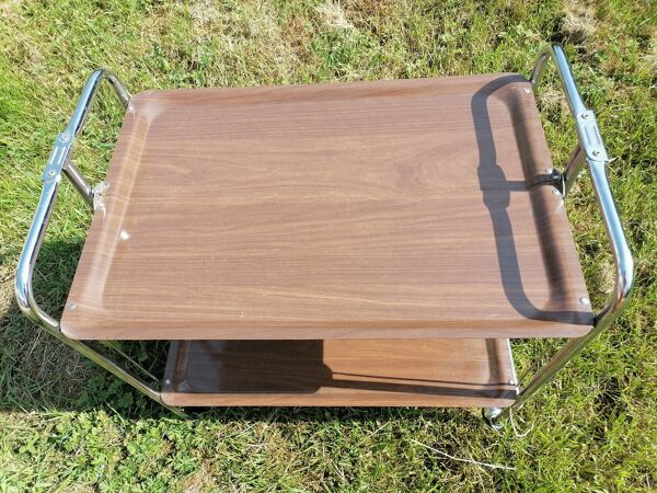 Desserte pliante style Textable chromee vintage