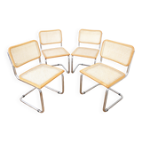 4 cesca b32 breuer chairs made in italy - cane seats reworked
