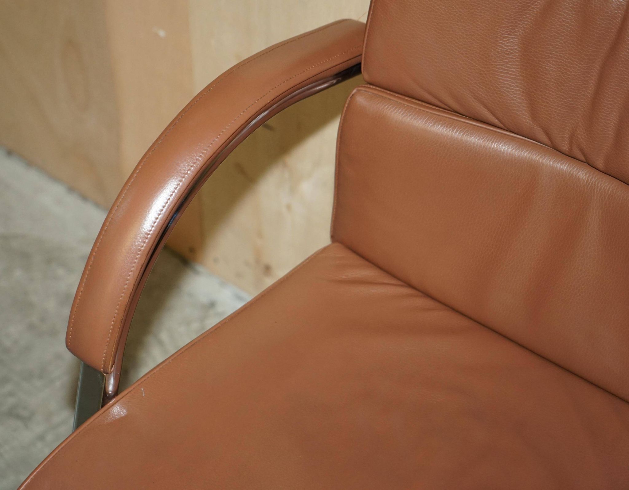Fauteuil de bureau William Hands Orion en cuir, style Mid-Century Modern