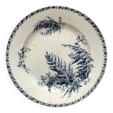 Round ironstone dish "Fougères" Gien late 19th century