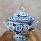 Large antique soup tureen Creil & Montereau – Flora model