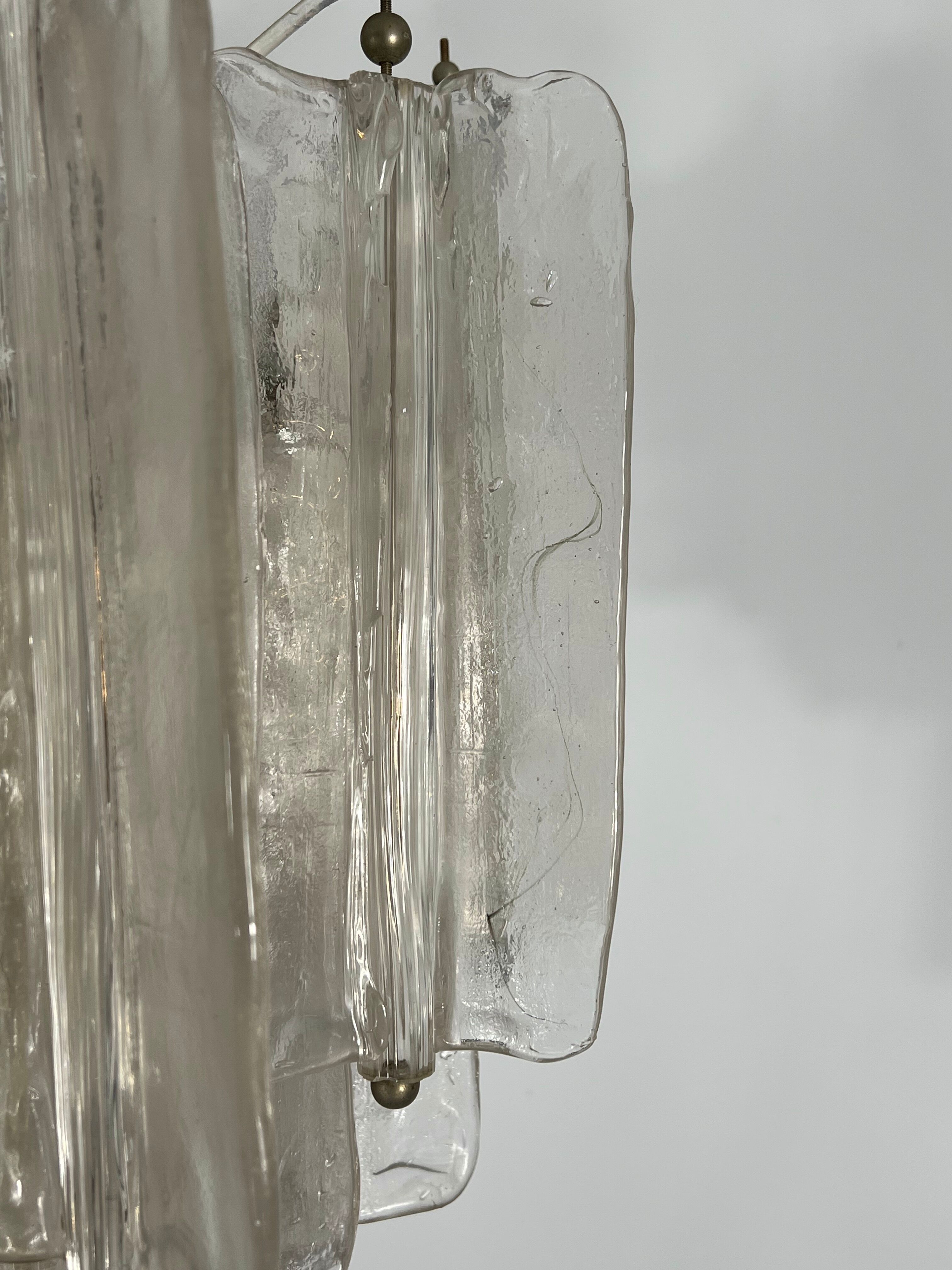 Pair of Murano glass chandeliers by Toni Zuccheri for Venini